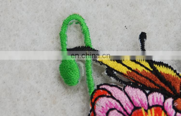 2017 new spring style flower and butterfly embriodery applique