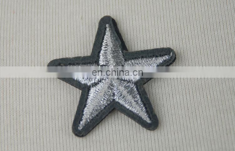 Beautiful sliver star applique embriodery patch