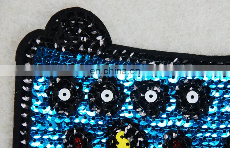 Blue color camera design sequin patches for blouses