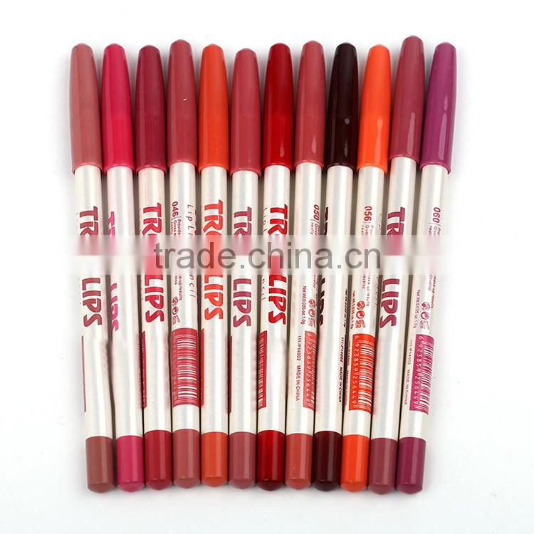 Waterproof 12 colors lip liner pencil set