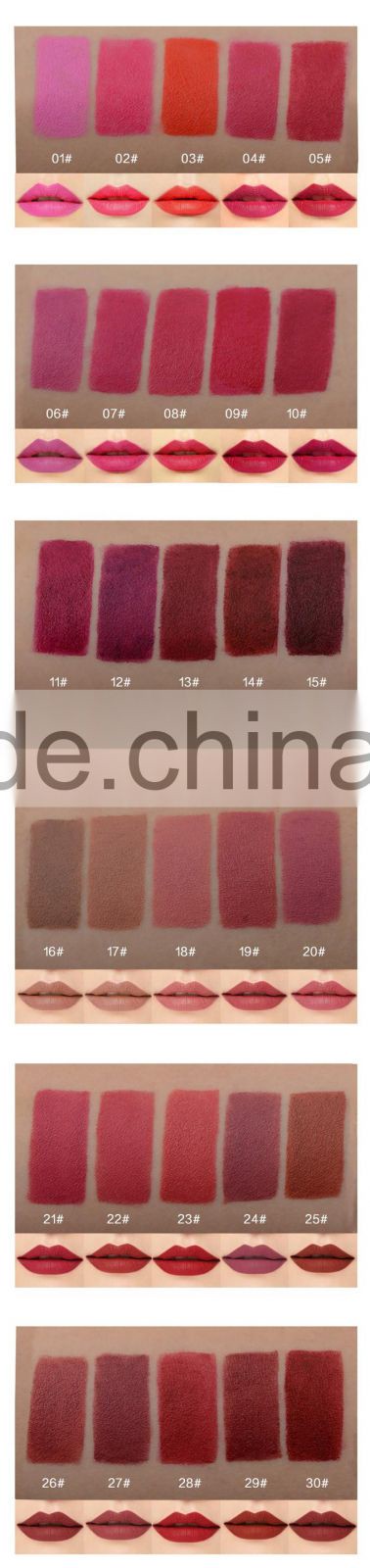 OEM factory red pink nude series long lasting waterproof matte lipstick