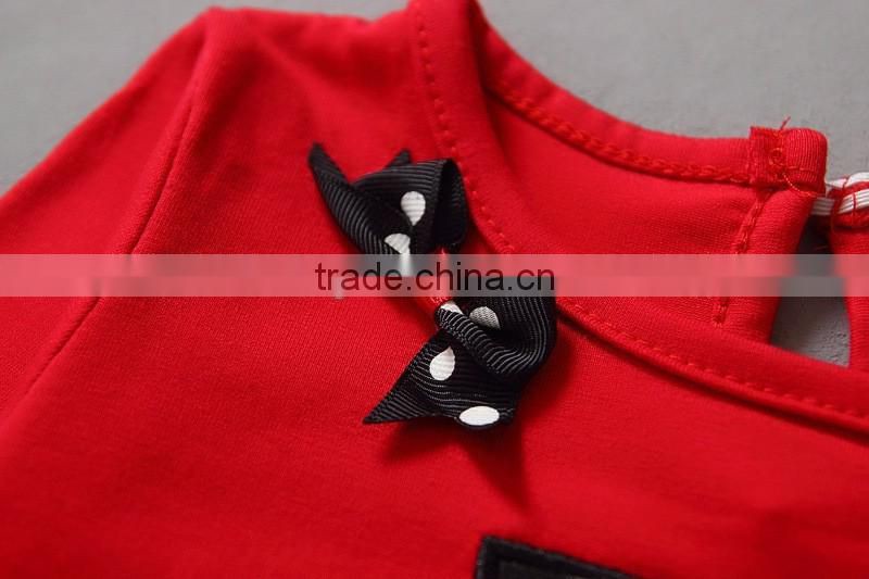 Hot selling baby girls wear red christmas clothes set snow pattern dot polka bodysuit kids clothing suit