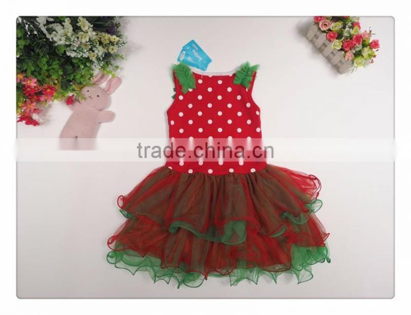 2016 Bulk sale children polka dot frocks dress kids wear christmas tutu dress clothes fancy christmas lights led