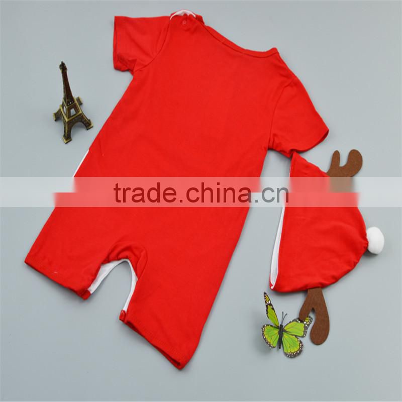 Custom children's boutique clothing christmas deer bedding outfit korean summer children boy clothing sets wth hat