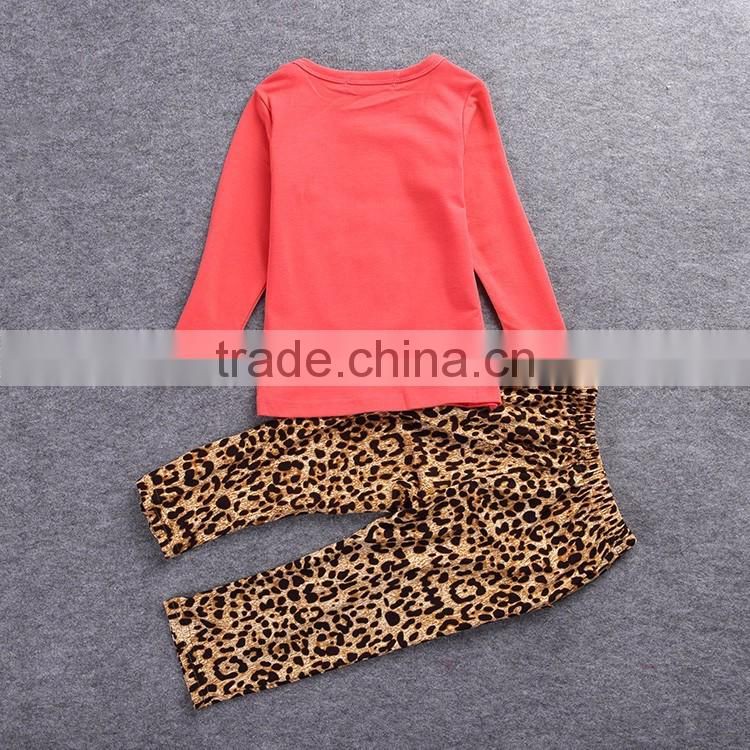 Feiming wholesale fall kids christmas clothing set children cute deer printed design leopard clothes set design