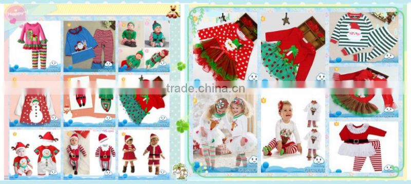 Custom children's boutique clothing christmas deer bedding outfit korean summer children boy clothing sets wth hat