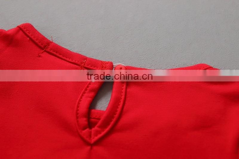 Hot selling baby girls wear red christmas clothes set snow pattern dot polka bodysuit kids clothing suit