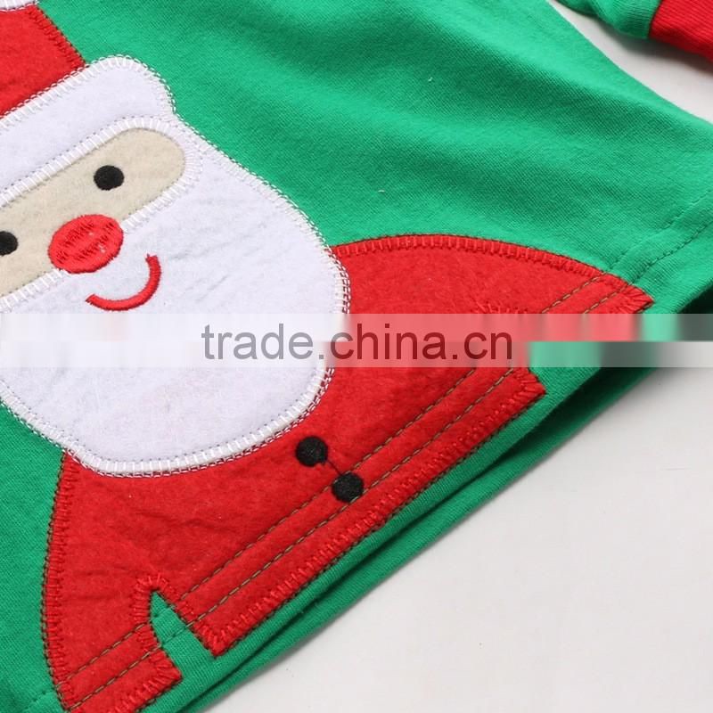 2017 New arrival kids wears christmas clothing santa claus pattern design kids christmas outfits
