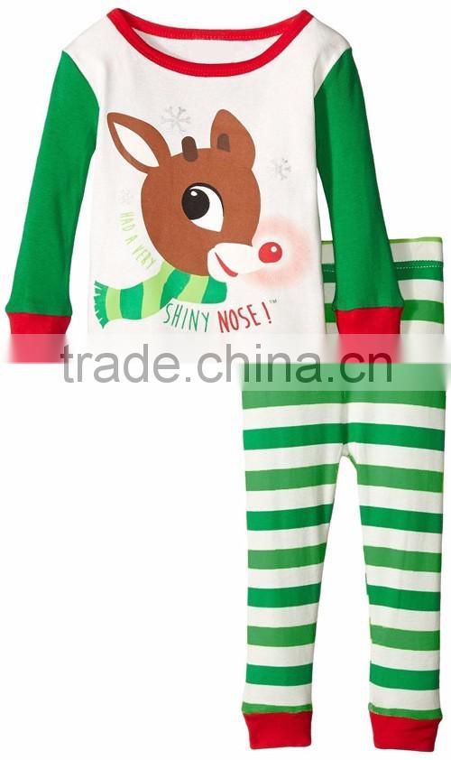 Best selling baby christmas clothes suit many kinds of boutique baby suit design fancy kids christmas deer cute design clothing