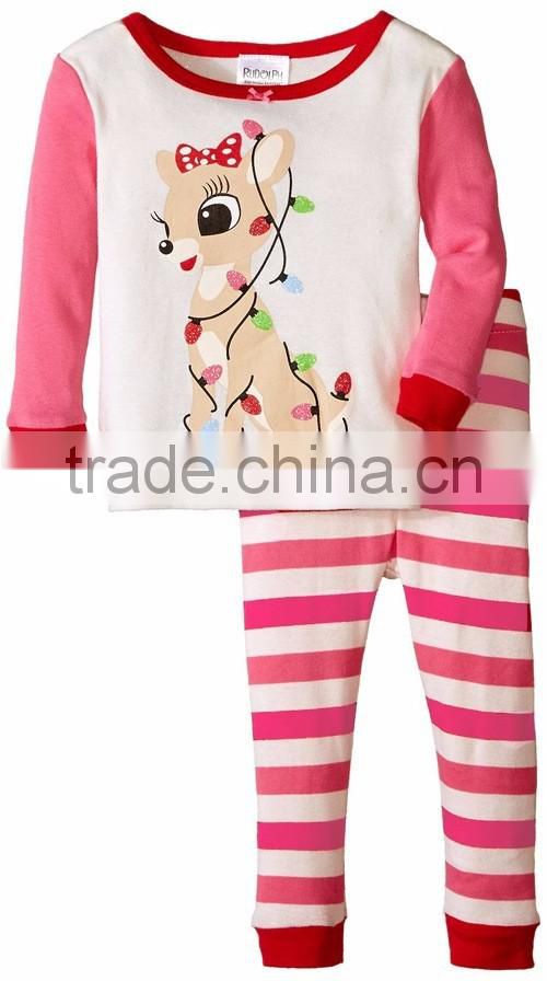 Best selling baby christmas clothes suit many kinds of boutique baby suit design fancy kids christmas deer cute design clothing