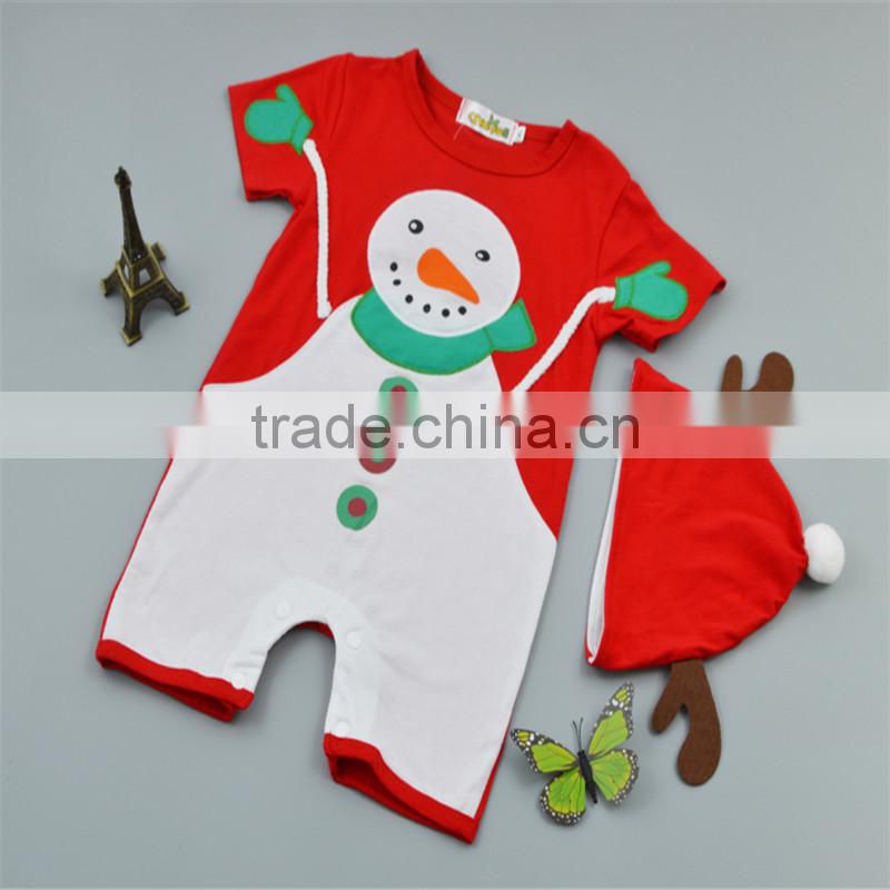 Custom children's boutique clothing christmas deer bedding outfit korean summer children boy clothing sets wth hat