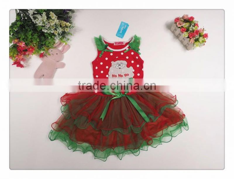 2016 Bulk sale children polka dot frocks dress kids wear christmas tutu dress clothes fancy christmas lights led