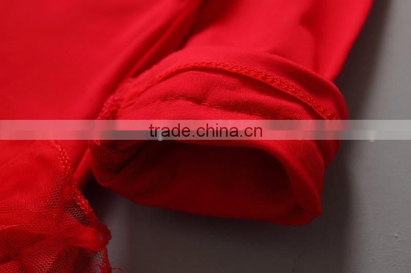 Hot selling baby girls wear red christmas clothes set snow pattern dot polka bodysuit kids clothing suit