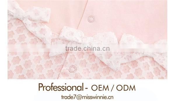 Fashionable pretty pink lace baby clothes romper baby romper