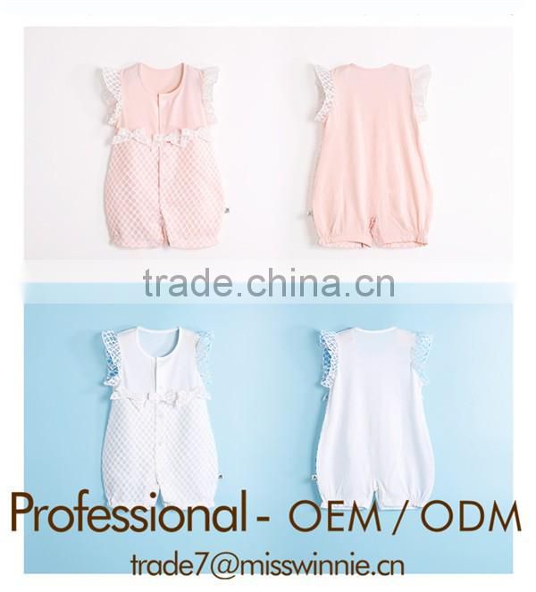 Fashionable pretty pink lace baby clothes romper baby romper