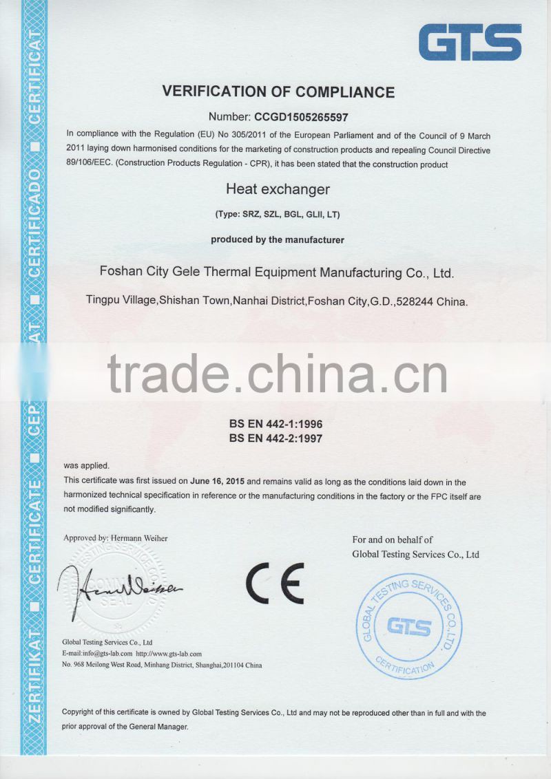 Guangzhou Wholesale CE Approved Steam to Air Finned Tube Heat Exchanger and Radiator for Heating Milk Making Plant