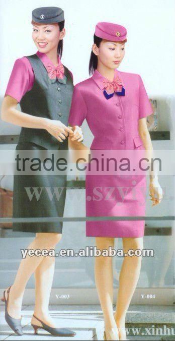 Wholesale handmade dark blue stewardess airline uniforms