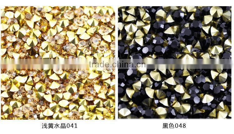 Resin round pointed bottom rhinestone/rhinestone trimming for garment decoration