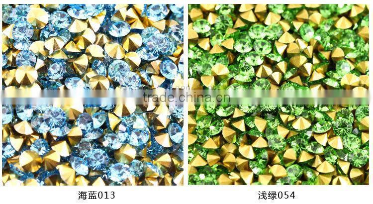 Resin round pointed bottom rhinestone/rhinestone trimming for garment decoration