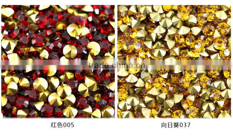 Resin round pointed bottom rhinestone/rhinestone trimming for garment decoration