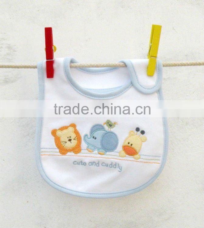 baby clothing cute emobroidered waterproof bibs for baby