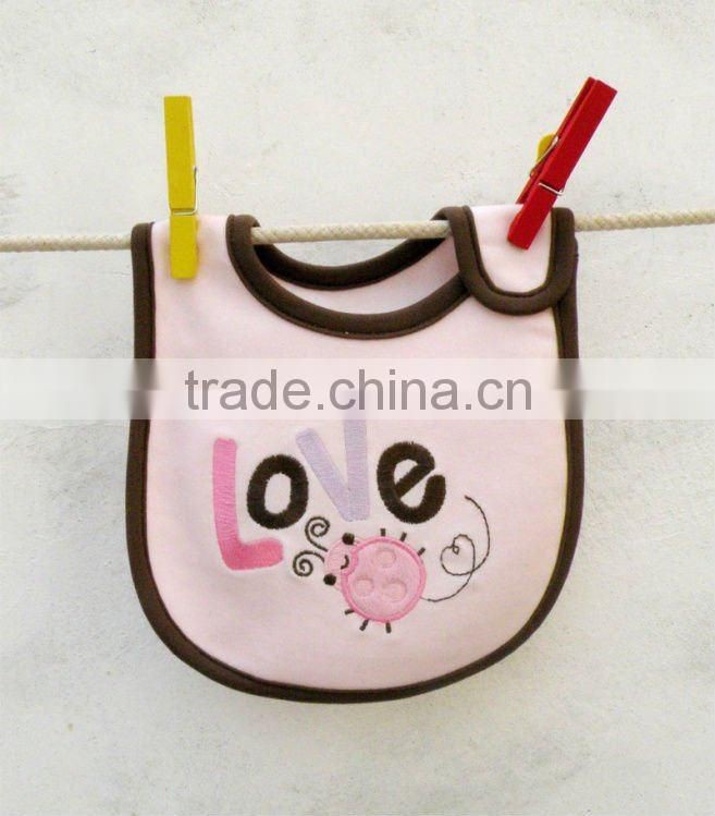 baby clothing cute emobroidered waterproof bibs for baby