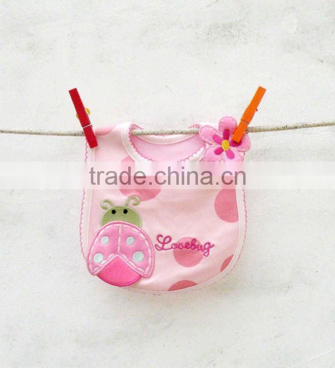 child clothes cute emobroidered waterproof baby bib