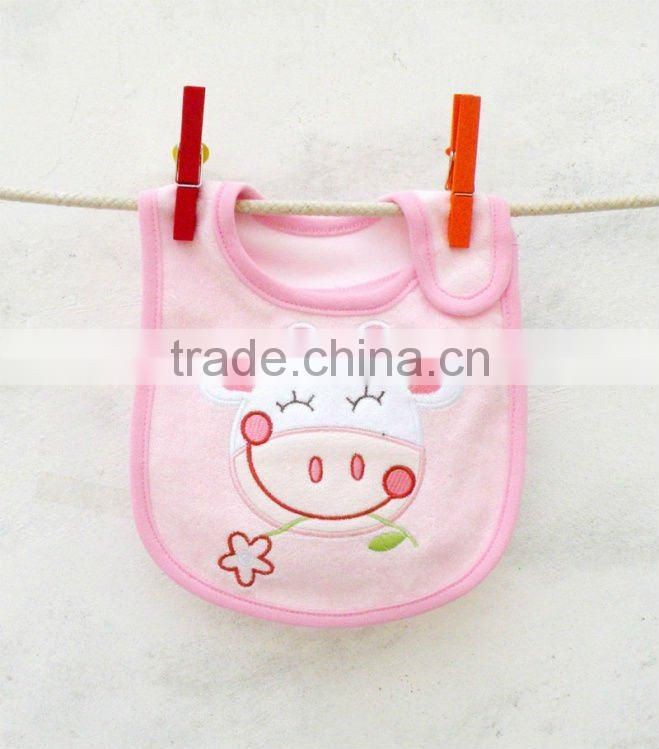 child clothes cute emobroidered waterproof baby bib