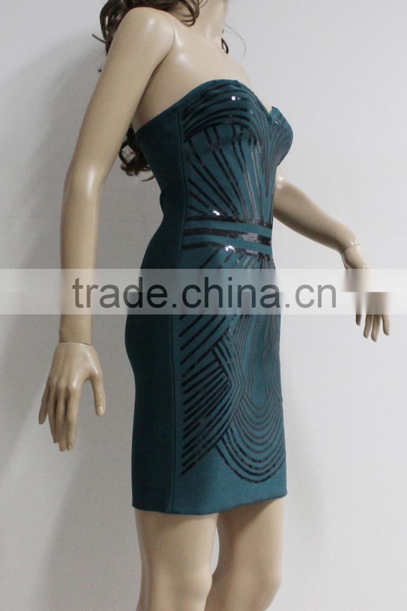 fancy jucquard strapless leovely girl dress evening dress made in China