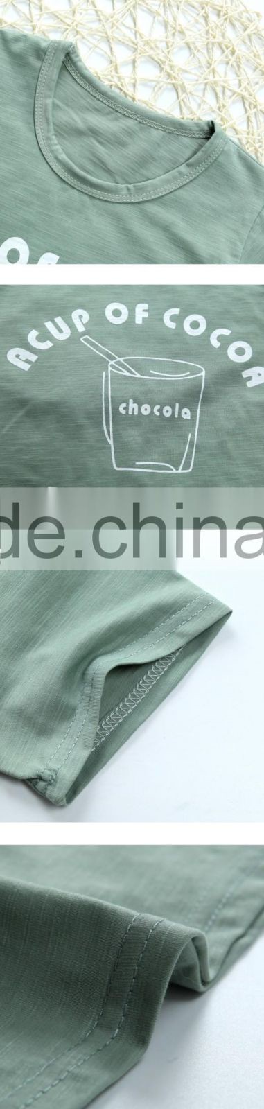 Summer Children Clothing Girls Cartoon Short Sleeve Tops Tee ABC Baby Printing Kid Cotton T-shirt