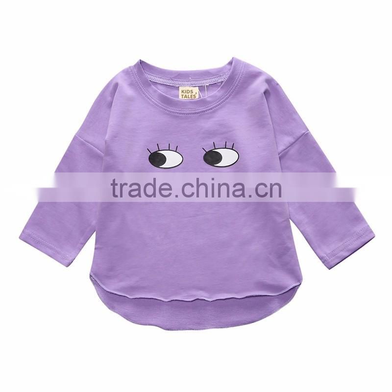 Wholesale Children's Clothing with Long Sleeves Colorful Cartoon Patten Children Design Cotton T-shirts