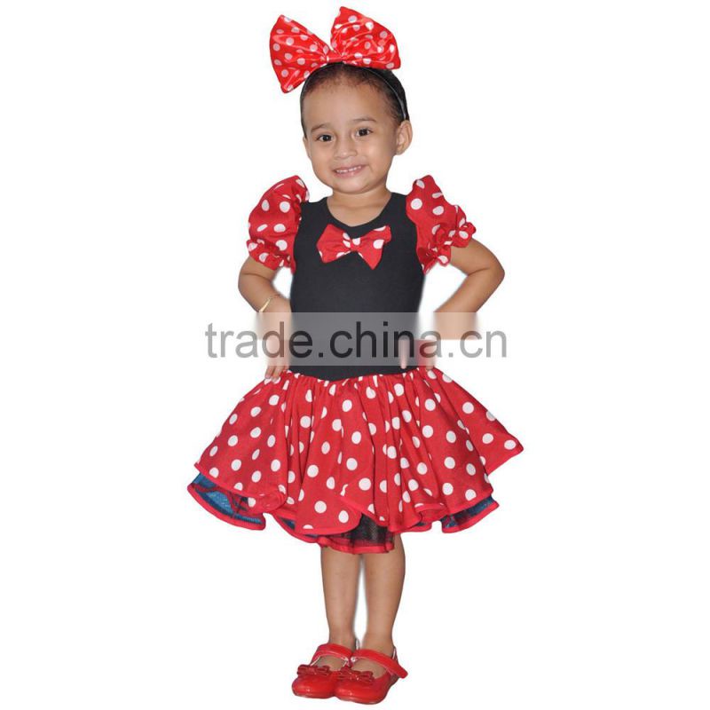 girls birthday party wear dresses beautiful dot printed baby girls dresses