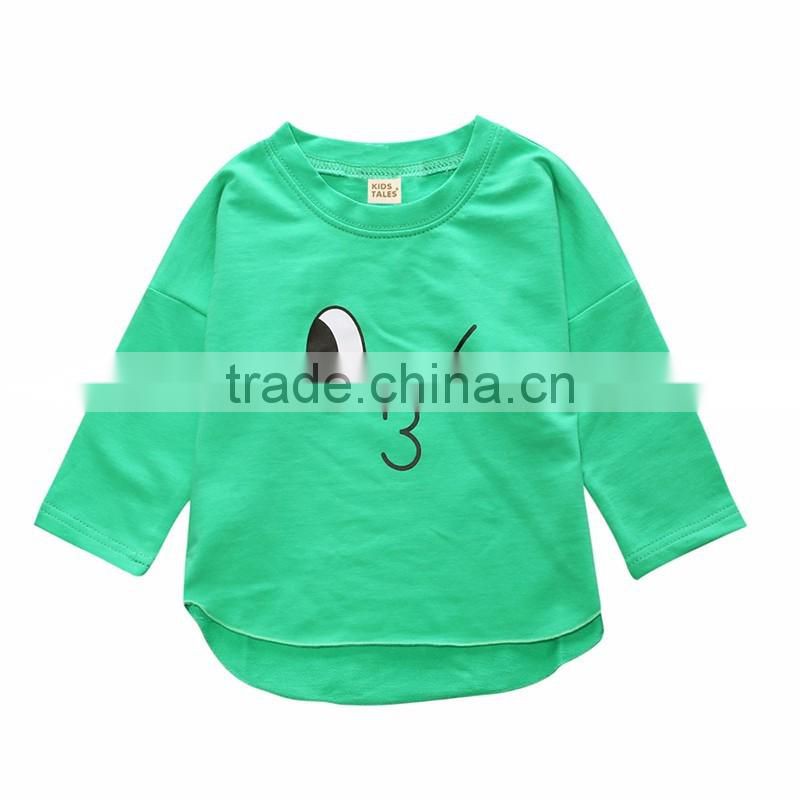 Wholesale Children's Clothing with Long Sleeves Colorful Cartoon Patten Children Design Cotton T-shirts