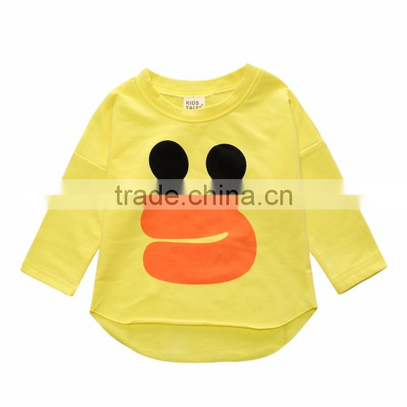 Wholesale Children's Clothing with Long Sleeves Colorful Cartoon Patten Children Design Cotton T-shirts