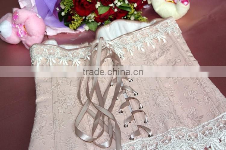 Women's Pink Slimming Satin Overbust Waist Trainer Corset