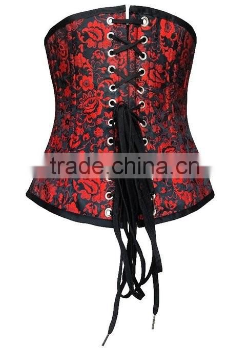 The newest women's hot sex underwear double steel boned corset underbust waist training corset