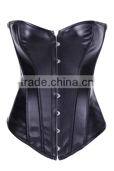 Manufacture price womens Leather Waist Trainer Corset/Bustiers for Weight Loss