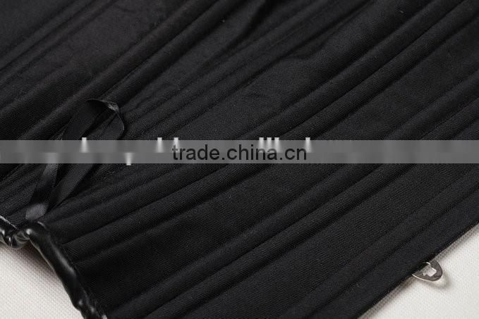 Womens Black Faux Leather Bustier underbust Waist Trainer Corset