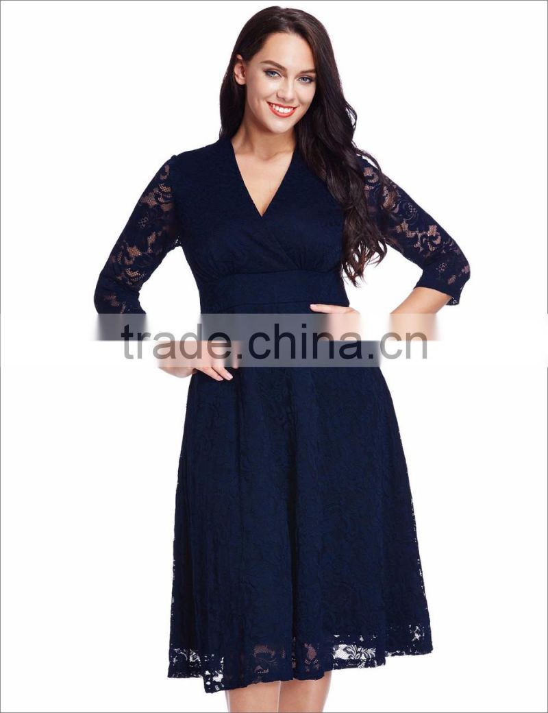 2016 New Arrival Autumn 7 Plus Size Women Clothing Direct Factory China Evening Dress For Fat Women
