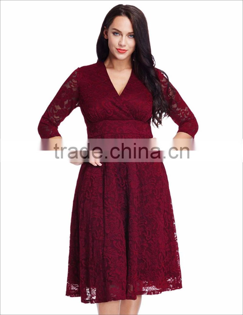2016 New Arrival Autumn 7 Plus Size Women Clothing Direct Factory China Evening Dress For Fat Women