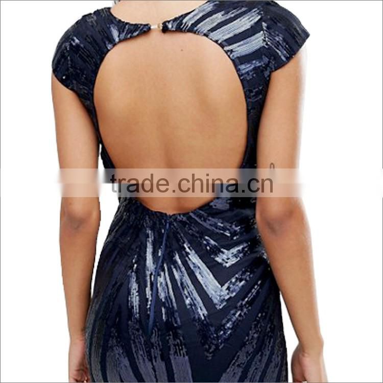 2016The latest cocktail dress designs cocktail dress for women with sequins wholesale long dress