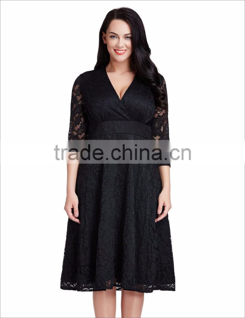 2016 New Arrival Autumn 7 Plus Size Women Clothing Direct Factory China Evening Dress For Fat Women