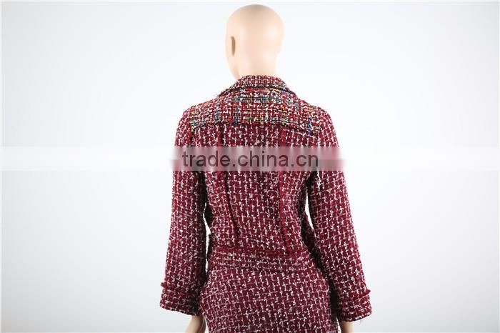 thick warm fabric used fashion jacket women with metal buttons