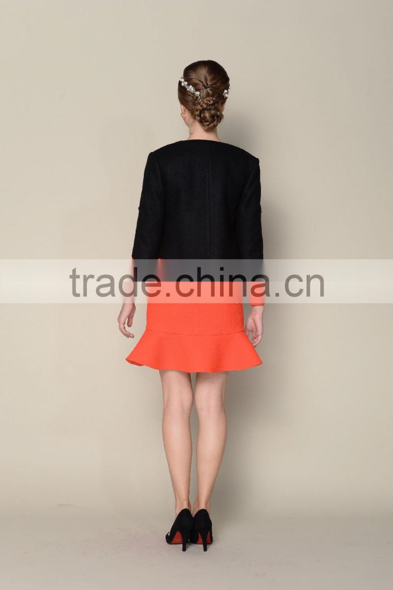 Latest 2015 winter lovely pink thick warm women jackets and coats