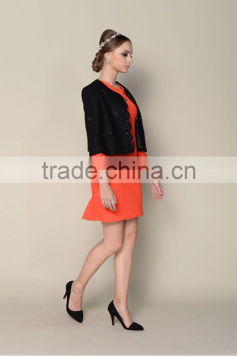 Latest 2015 winter lovely pink thick warm women jackets and coats