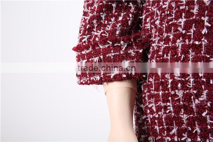 thick warm fabric used fashion jacket women with metal buttons