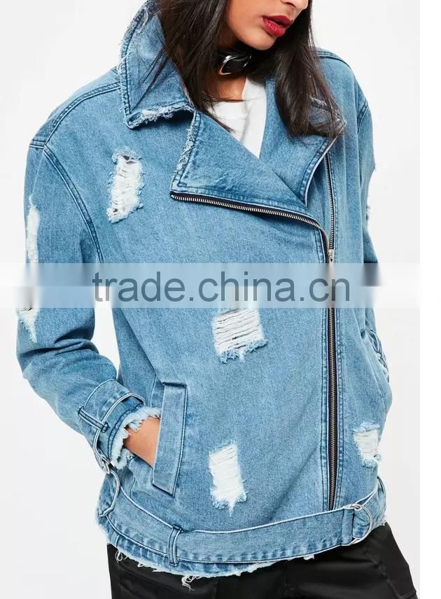 2017 New design Jeans Women Clothing Long Patch Lady Denim Jacket