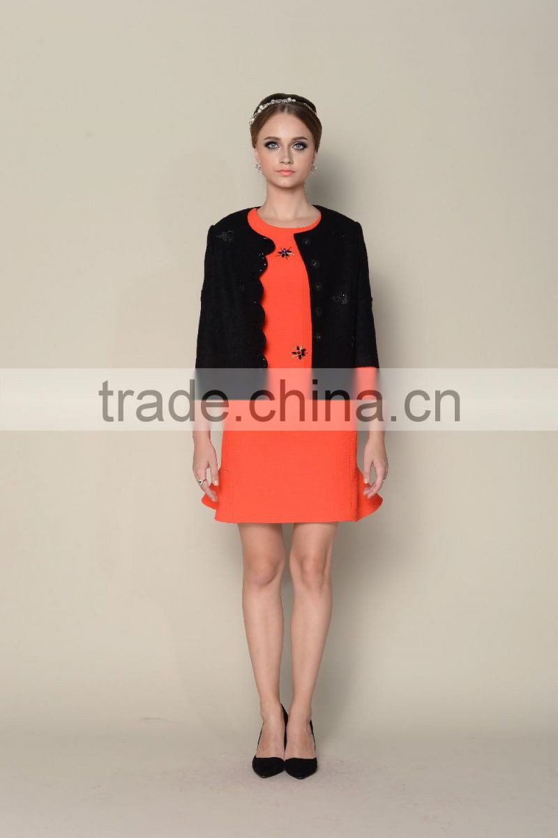 Latest 2015 winter lovely pink thick warm women jackets and coats