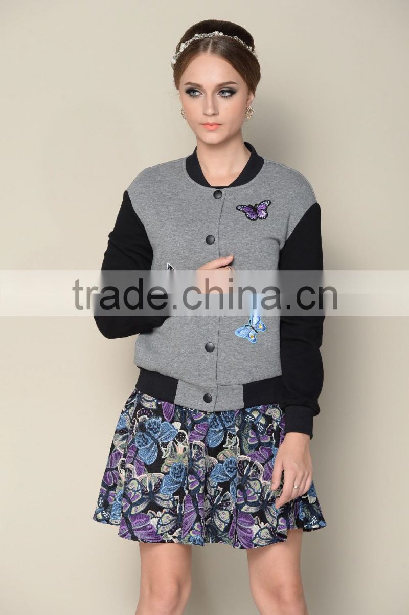 latest 2016 casual elegant grey fall spring jackets for women