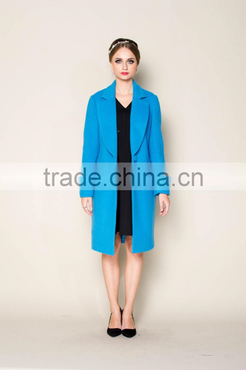new arrival lovely blue wool coats for women for 2015 winter ladies coats and jackets